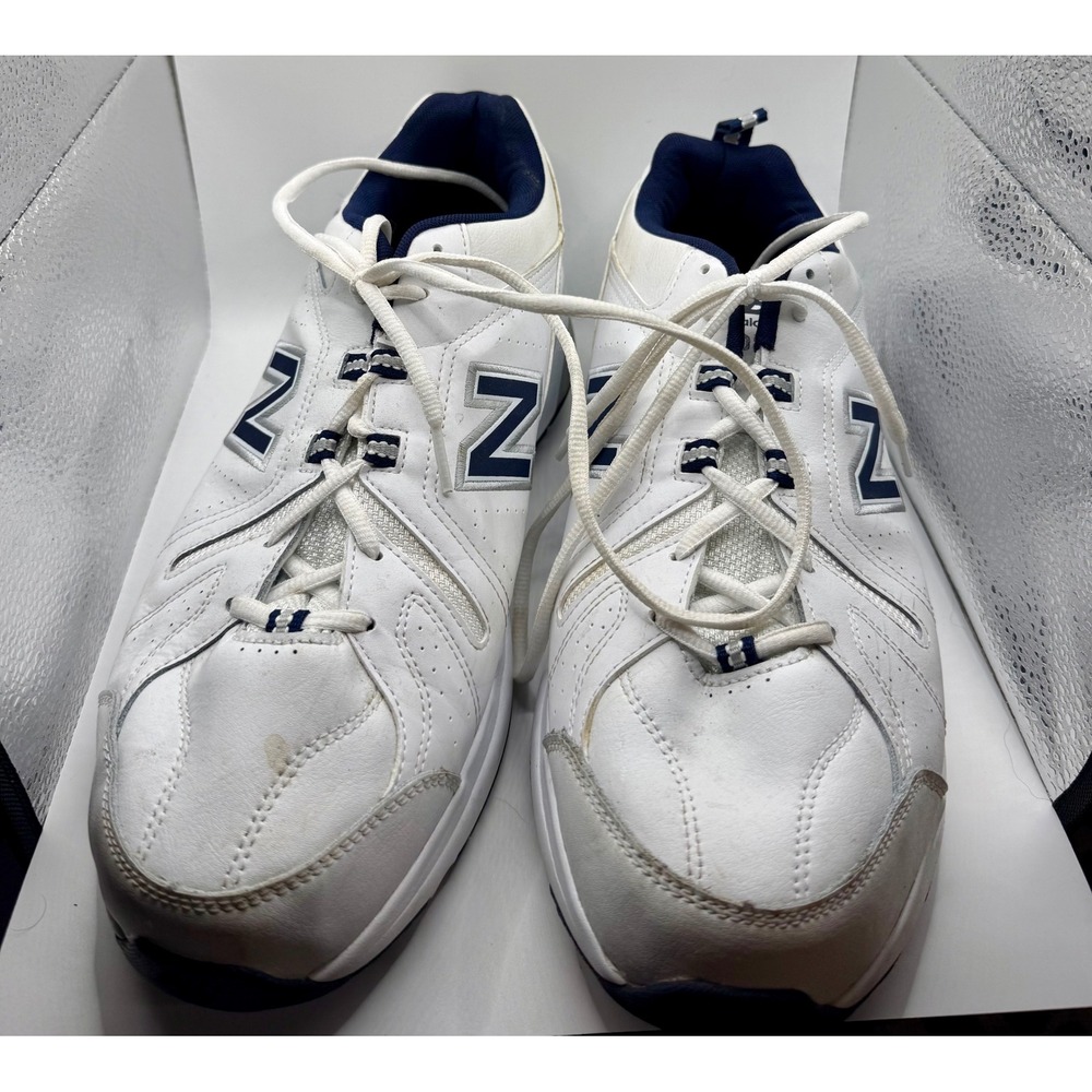 New Balance 608 V5 Mens Training Shoes White Navy MX608WN5 Size 13 4E Wide